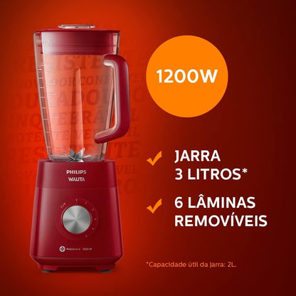 Liquidificador Série 5000 Philips Walita 1200w Ri2240 110v Cor Vermelho