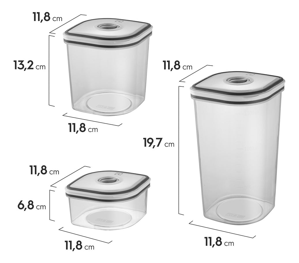 Kit Potes Plásticos Cinza 8 Unidades Electrolux