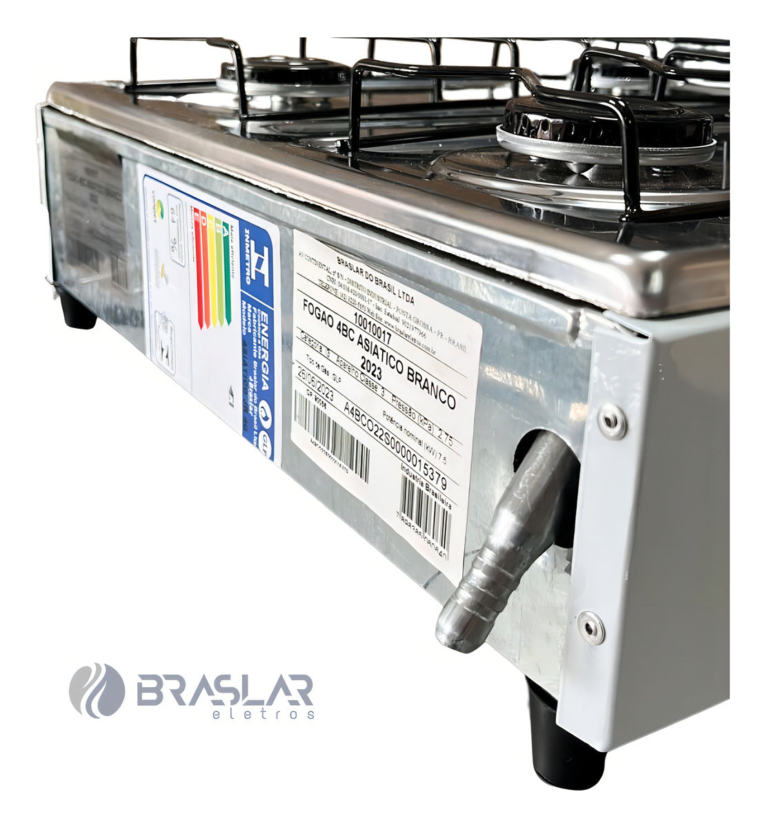 Fogão cooktop gás Braslar Asiático Jr 4 bocas branco