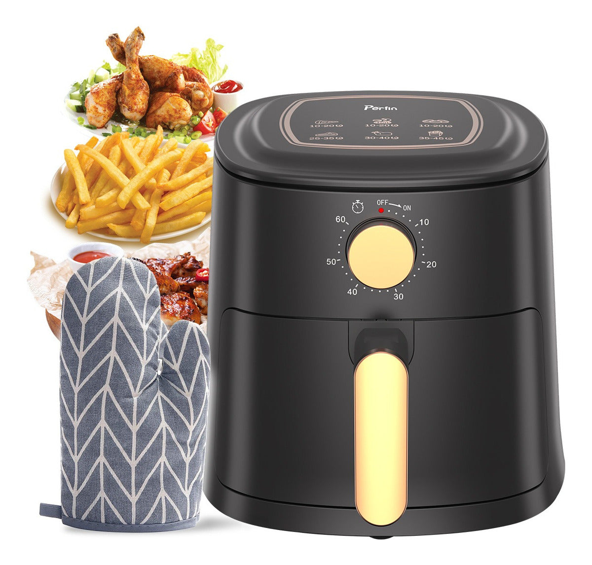 Fritadeira Elétrica Air Fryer Sem Óleo 4l 1100w  Preto