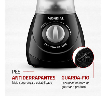 Liquidificador Easy Power Mondial Preto 550W L-550-B