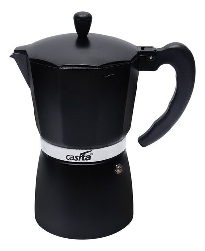 Máquina Café Manual Preta Italiana 450 Ml Cafeteira Alumínio