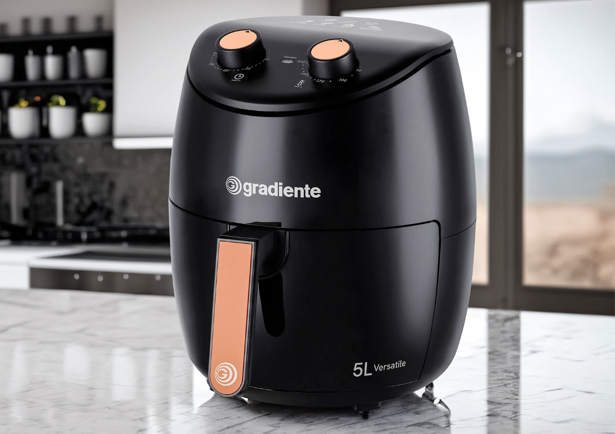 Fritadeira elétrica airfryer sem óleo Gradiente 5,0L cesto removível 1500W PGAF500 Versatile Com Timer 110v