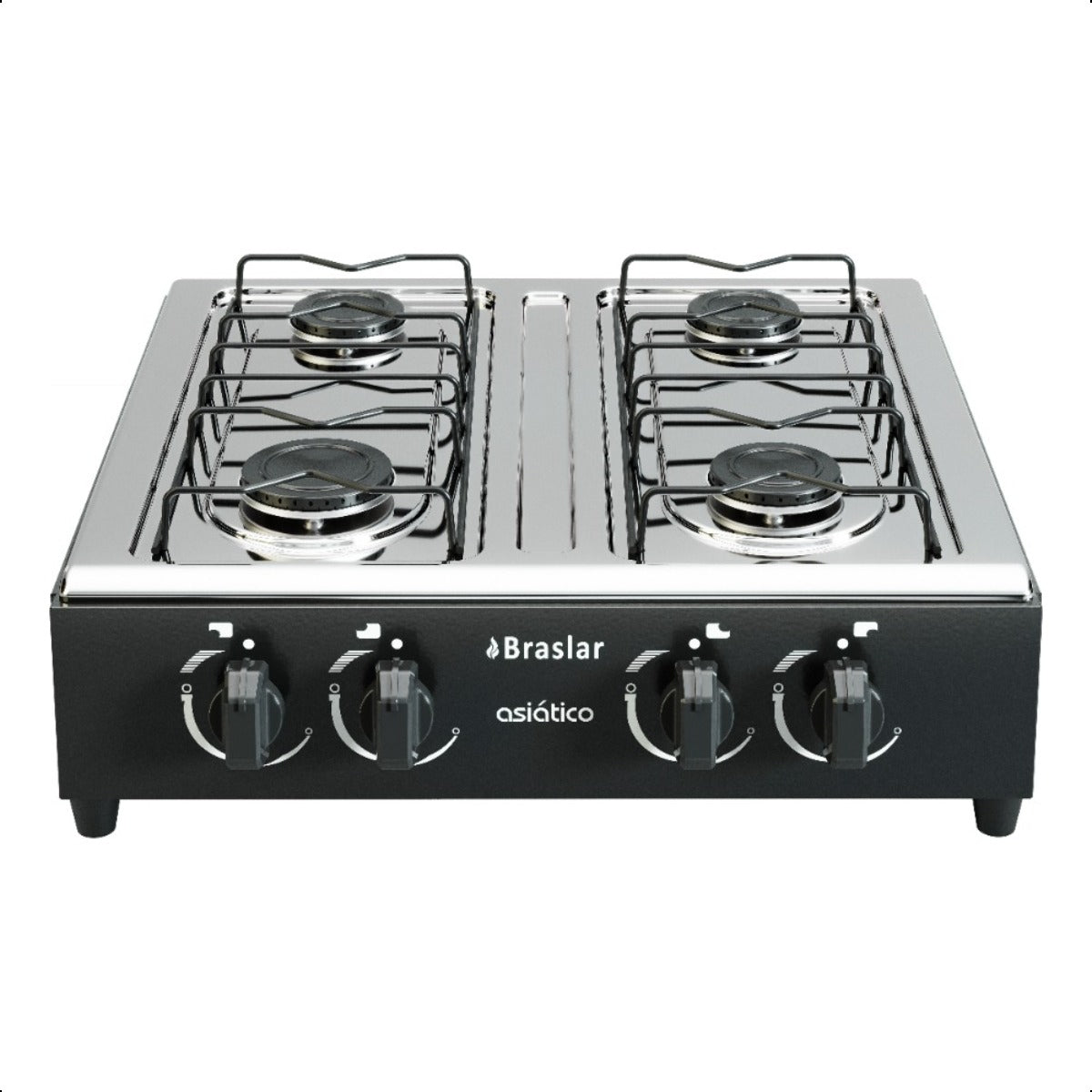 Fogão Cooktop De Mesa Portátil A Gás 4 Bocas Braslar Bivolt