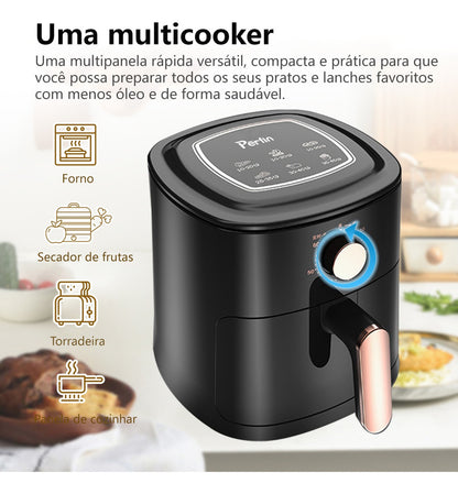 Fritadeira Elétrica Air Fryer Sem Óleo 4l 1100w  Preto