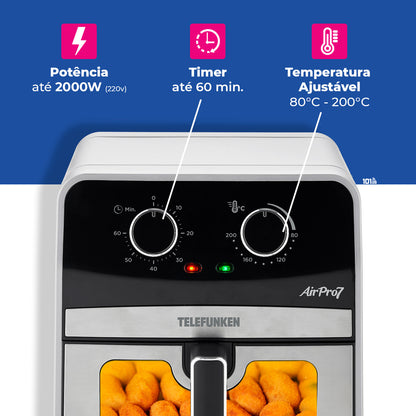 Air Fryer Telefunken Air Pro 7 Fritadeira Sem Óleo 7l 1700w