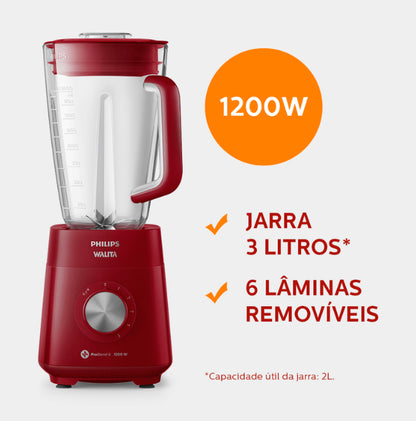 Liquidificador Série 5000 Philips Walita 1200w Ri2240 110v Cor Vermelho