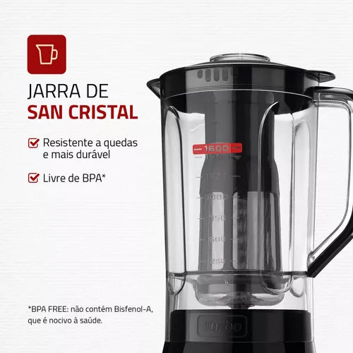 Liquidificador L-99-fb Turbo Power 2,2 L Potência De 550w Cor Preto Mondial 110v